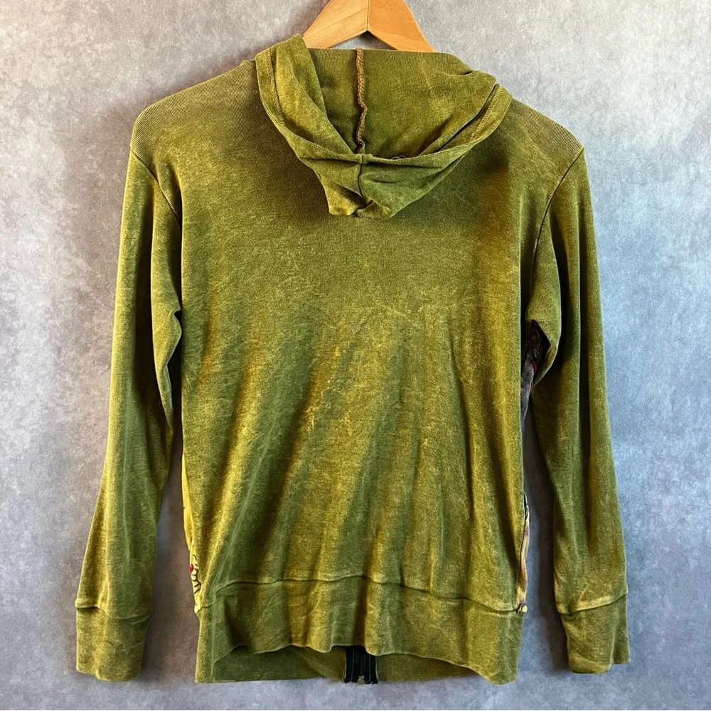 Yak n Yeti Zip Up Hoodie Womens Size Small Hippie Boho Embroidered MultiColored - Picture 7 of 10